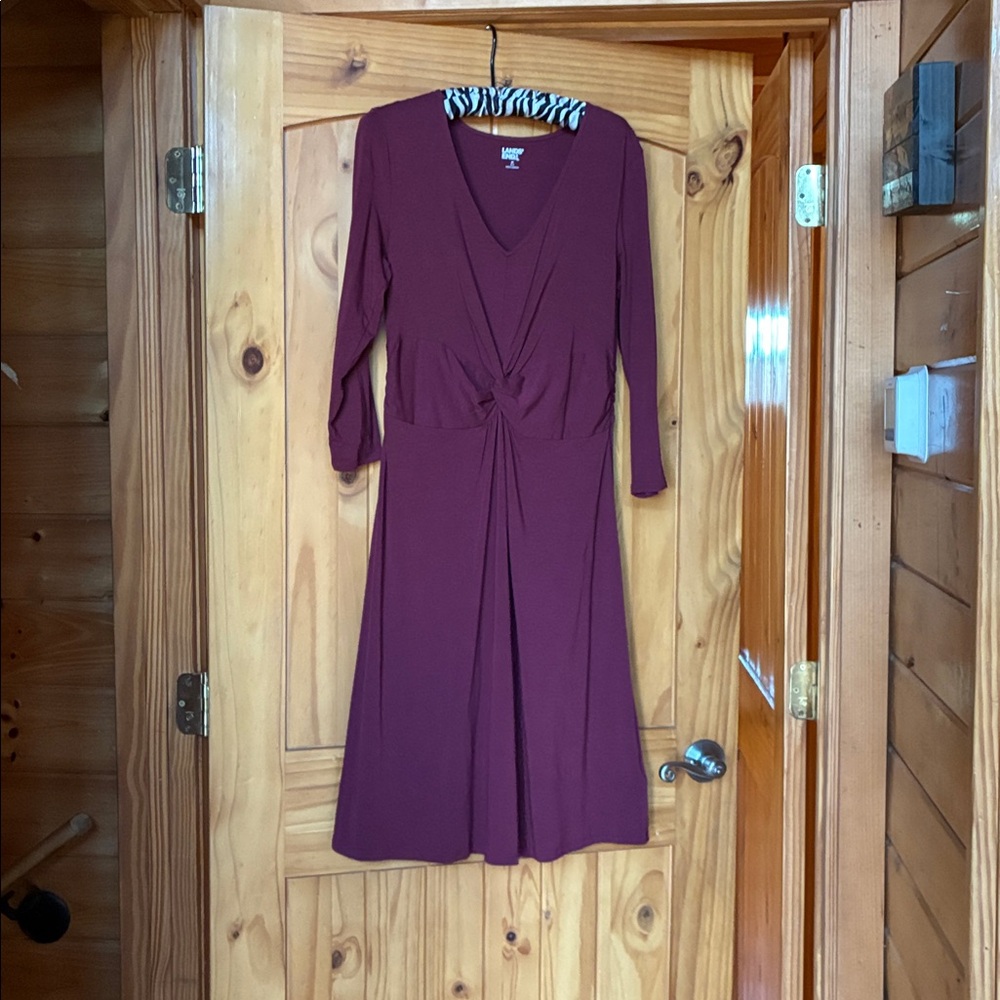 Lands end modal blend stretch jersey twist front dress - Picture 3 of 10